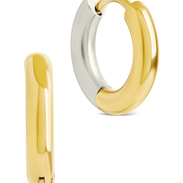 Cinzia Dual Tone Thin Micro Hoops