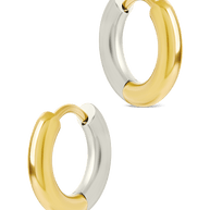Cinzia Dual Tone Thin Micro Hoops