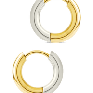Cinzia Dual Tone Thin Micro Hoops