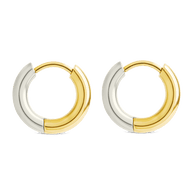 Cinzia Dual Tone Thin Micro Hoops