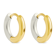Cinzia Dual Tone Thin Micro Hoops