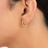 Cinzia Dual Tone Thin Micro Hoops