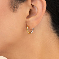 Cinzia Dual Tone Thin Micro Hoops