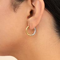 Cinzia Dual Tone Thin Micro Hoops