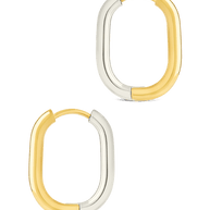 Dafne Dual Tone Oval Hoops