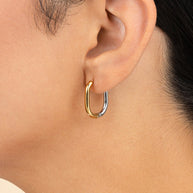 Dafne Dual Tone Oval Hoops