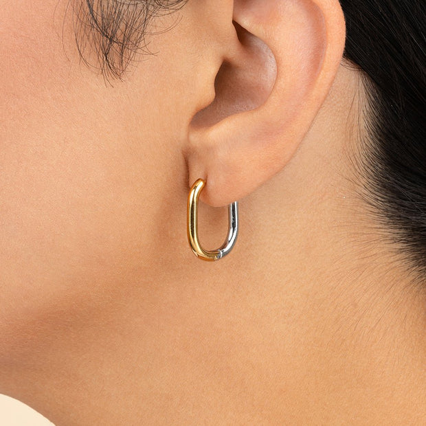 Dafne Dual Tone Oval Hoops
