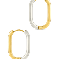 Dafne Dual Tone Oval Hoops