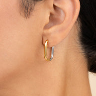 Dafne Dual Tone Oval Hoops