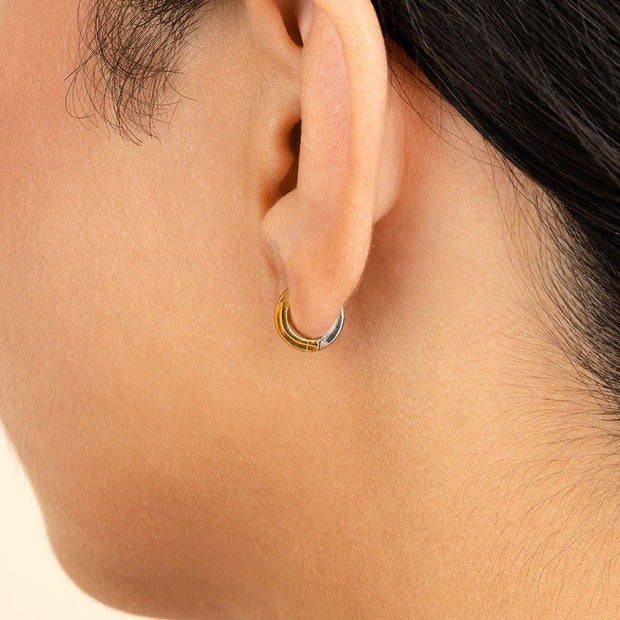 Francisca Dual Tone Thick Micro Hoops