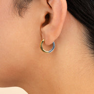 Francisca Dual Tone Thick Micro Hoops