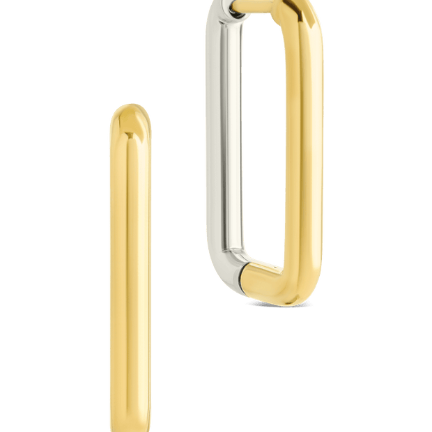 Jana Dual Tone Rectangle Hoops