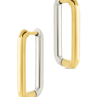 Jana Dual Tone Rectangle Hoops