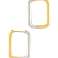 Jana Dual Tone Rectangle Hoops