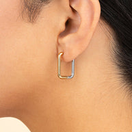 Jana Dual Tone Rectangle Hoops