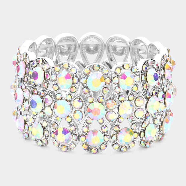 Marquise Crystal Bow Stretch Evening Bracelet