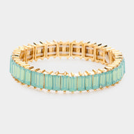 Baguette Stone Stretch Evening Bracelet