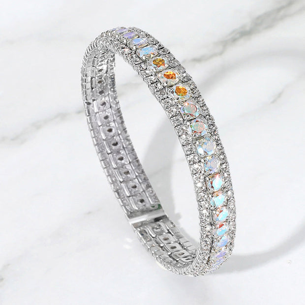 Rhinestone Embellished Adjustable Evening Bracelet