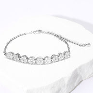 CZ Stone Paved Floral Disc Cluster Adjustable Bracelet