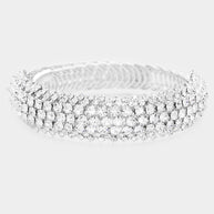Rhinestone Statement Adjustable Evening Bracelet