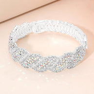 Rhinestone Paved Twisted Adjustable Evening Bracelet