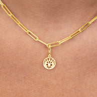 Sterling Silver CZ Evil Eye Disc Charm