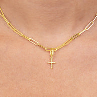 Sterling Silver CZ Cross Charm