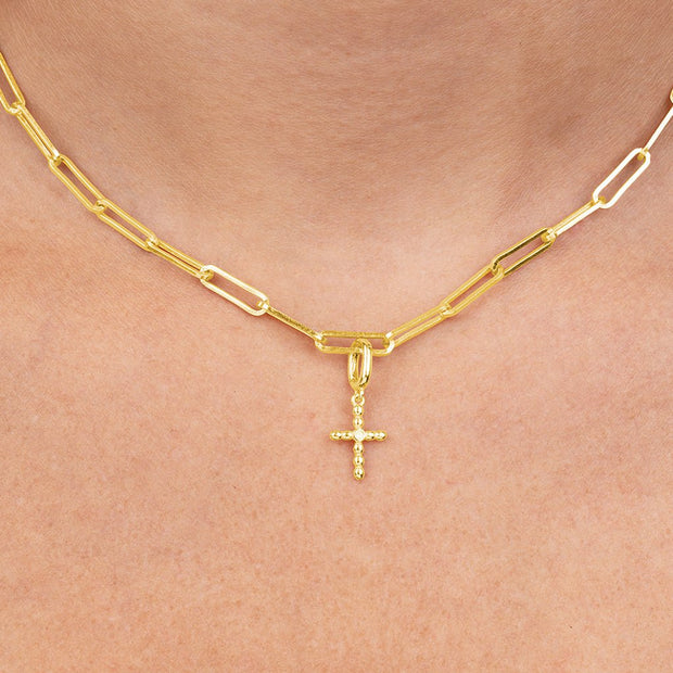 Sterling Silver CZ Cross Charm