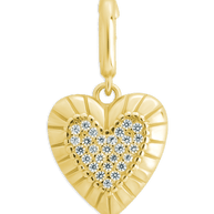 Sterling Silver CZ Heart Charm