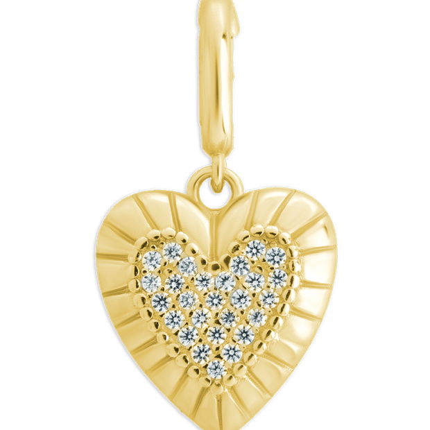 Sterling Silver CZ Heart Charm