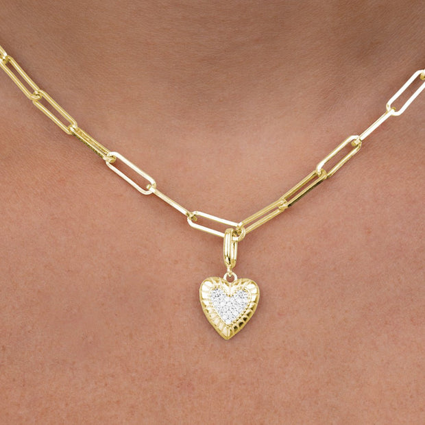 Sterling Silver CZ Heart Charm