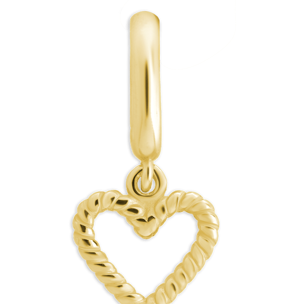 Sterling Silver Braided Heart Outline Charm