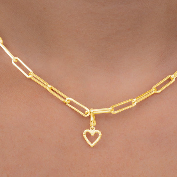 Sterling Silver Braided Heart Outline Charm