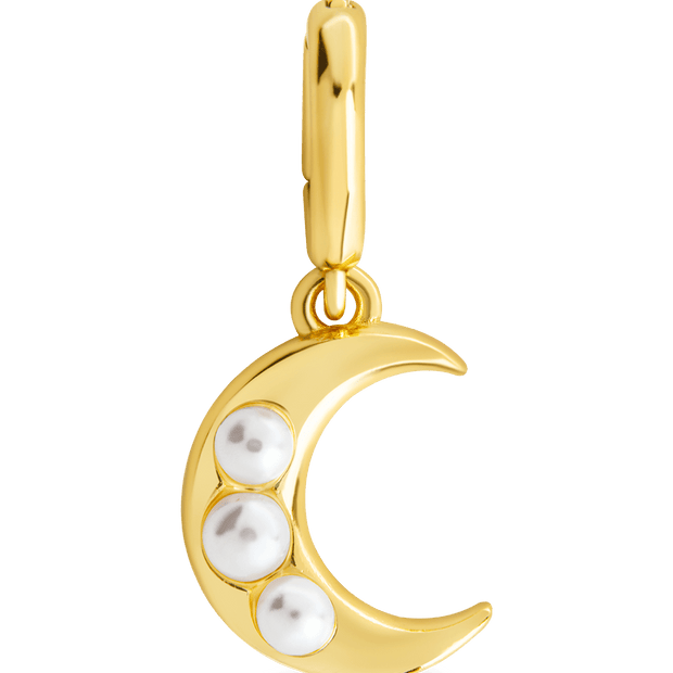 Sterling Silver Pearl Moon Charm