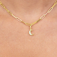 Sterling Silver Pearl Moon Charm