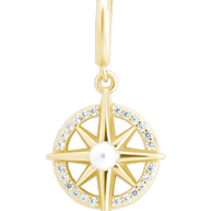 Sterling Silver CZ & Pearl Compass