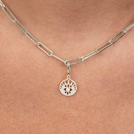 Sterling Silver CZ Evil Eye Disc Charm