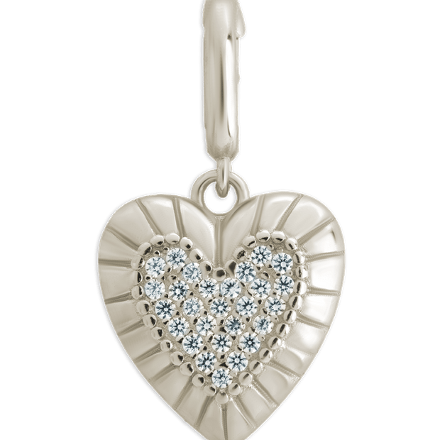 Sterling Silver CZ Heart Charm