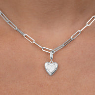 Sterling Silver CZ Heart Charm