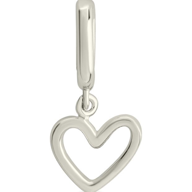 Sterling Silver Polished Heart Outline Charm