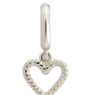 Sterling Silver Braided Heart Outline Charm