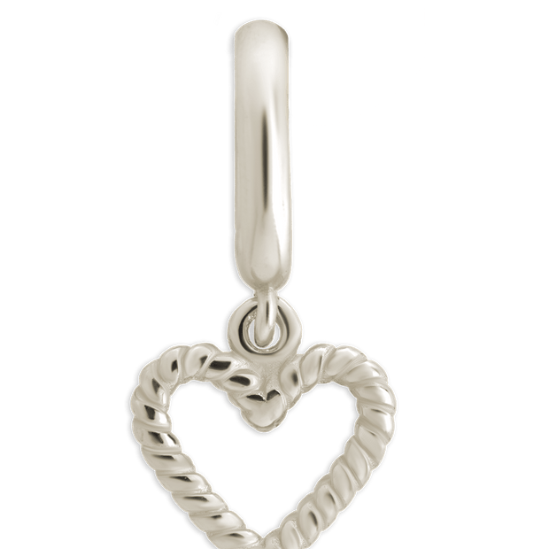 Sterling Silver Braided Heart Outline Charm