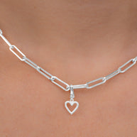 Sterling Silver Braided Heart Outline Charm