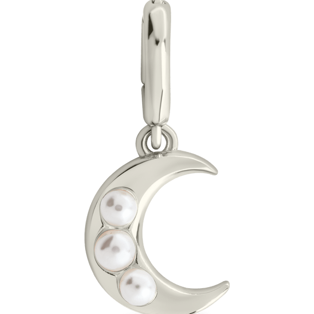 Sterling Silver Pearl Moon Charm