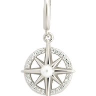 Sterling Silver CZ & Pearl Compass