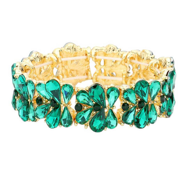 Teardrop Cluster Stretch Evening Bracelet