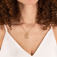 Square Charm Necklace, 21''