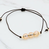 Triple Glass Beaded Adjustable Cinch Pull Tie Bracelet