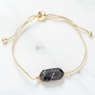 Hexagon Bead Charm Adjustable Pull Tie Bracelet