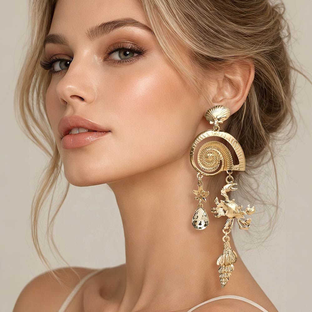 Bold Coastal Charm Drop Statement Earrings